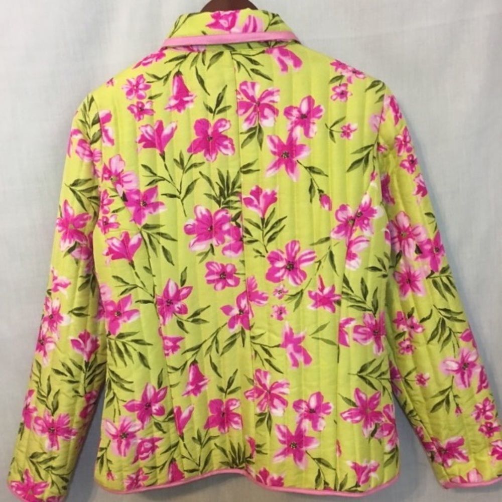 Silkland Quilted Silk Floral Jacket - Picture 2 of 7